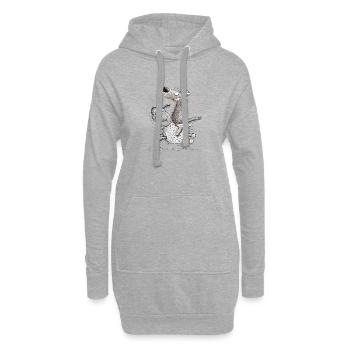 Wolf Reitet Schaf Für Wolf Wildtier Liebhaber - Hoodie-Kleid - Grau meliert - Vorne