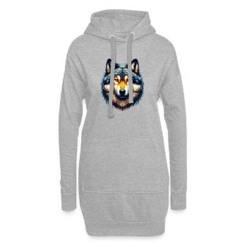 Loup - Sweat-shirt à capuche long Femme - gris chiné - Devant