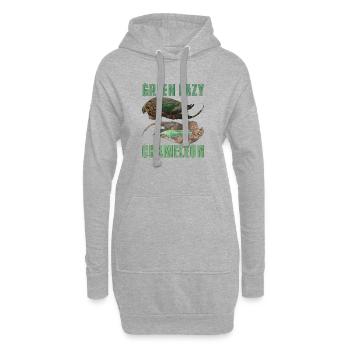 Green Lazy Chameleon T-Shirt Design - Hoodie Dress - heather grey - Front