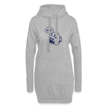 Geist, BOO, Boo, Daumen runter, witzg, lustig - Hoodie-Kleid - Grau meliert - Vorne
