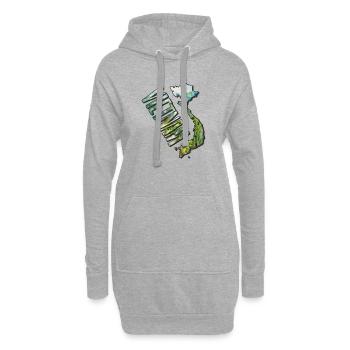 Aquarell Landkarte Vietnam - Hoodie-Kleid - Grau meliert - Vorne