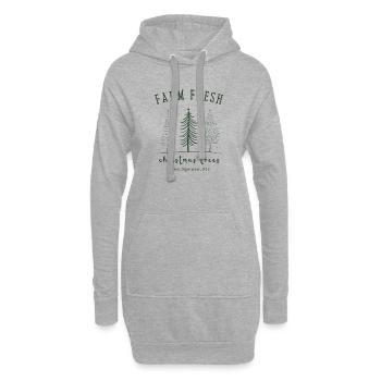 Farm Fresh, Weihnachtsbäume - Hoodie-Kleid - Grau meliert - Vorne