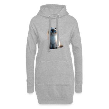 Birma Katze Heilige Birmakatze Süße Birma Katzen - Hoodie-Kleid - Grau meliert - Vorne