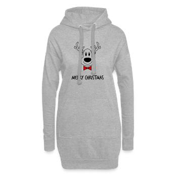 WEIHNACHTEN. FROHE WEIHNACHTEN. FROHE WEIHNACHTEN. NEUJAHRSTAG - Hoodie-Kleid - Grau meliert - Vorne