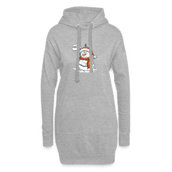 Nö Schneemann I Winter Weihnachten - Hoodie-Kleid - Grau meliert - Vorne
