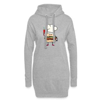 Chilli Cook Cooks Cook Burger Kitchen Cooking - Hoodie Dress - heather grey - Front