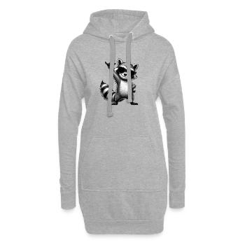 Waschbär mit Rock Pose Raccoon Rock Musik Musiker - Hoodie-Kleid - Grau meliert - Vorne