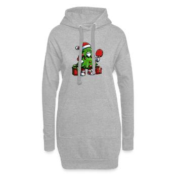 Tischtennis Weihnachtsbaum Kostüm Tannenbaum - Hoodie-Kleid - Grau meliert - Vorne