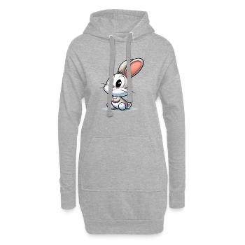 Kaninchen - Hoodie-Kleid - Grau meliert - Vorne