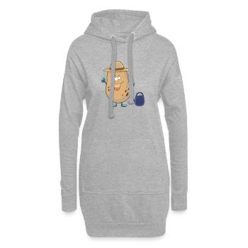 Kartoffel Kartoffeln GartenHobbygärtner - Hoodie-Kleid - Grau meliert - Vorne