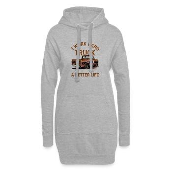 Citation Truck Travail Dure Espoir - Sweat-shirt à capuche long Femme - gris chiné - Devant