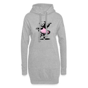 Ours en peluche mignon en robe de ballet rose - Sweat-shirt à capuche long Femme - gris chiné - Devant