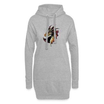 Drache Fabelwesen Dragon Liebhaber Feuer Drachen - Hoodie-Kleid - Grau meliert - Vorne