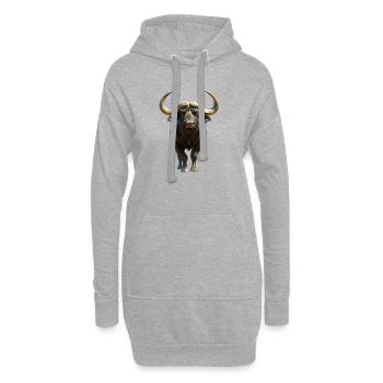 Buffle du Cap Buffalo Safari Buffle d’Afrique - Sweat-shirt à capuche long Femme - gris chiné - Devant