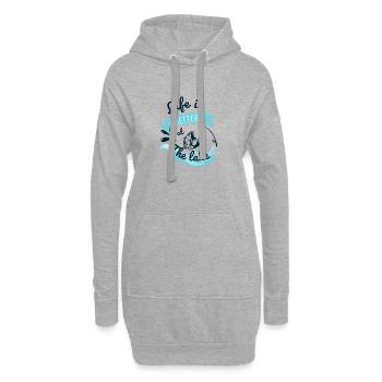 Leben Am See – Angeln - Hoodie-Kleid - Grau meliert - Vorne