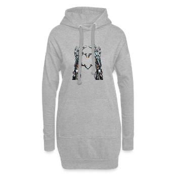 Roboter Herz Hände - Cyborg Lovehands - Hoodie-Kleid - Grau meliert - Vorne