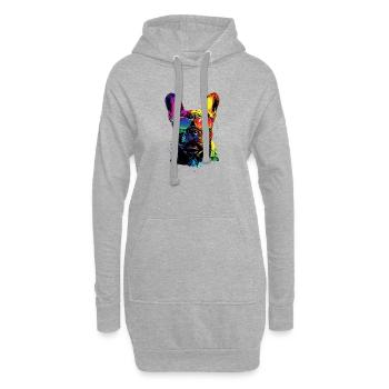 Bouledogue français motif chien dogue allemand Frenchie - Sweat-shirt à capuche long Femme - gris chiné - Devant