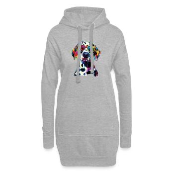Amoureux des chiens dalmates, j’adore les dalmatiens - Sweat-shirt à capuche long Femme - gris chiné - Devant