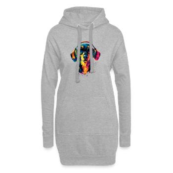 Teckel, Teckel, Teckel miniature, Dachshund Club, Teckel - Sweat-shirt à capuche long Femme - gris chiné - Devant