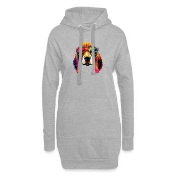 Beagle Welpe Beagles Süßer Hund English Beagle - Hoodie-Kleid - Grau meliert - Vorne