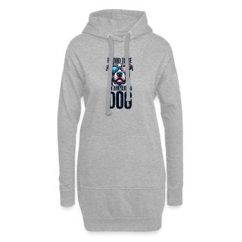 Pitbull Mom Patriotic Lustiges 4th of July - Hoodie-Kleid - Grau meliert - Vorne