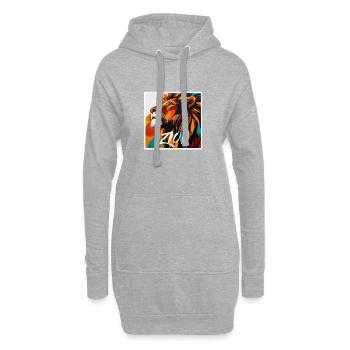 Zion - Sweat-shirt à capuche long Femme - gris chiné - Devant