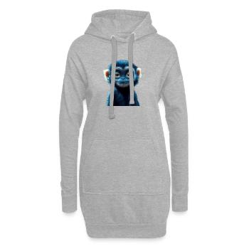 Gibbon Affe Weißhandgibbon Monkey Süße Lar Gibbons - Hoodie-Kleid - Grau meliert - Vorne