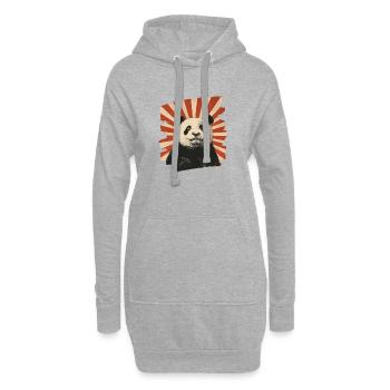 Panda Ours Rétro - Sweat-shirt à capuche long Femme - gris chiné - Devant