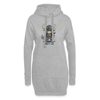 Party Ox – Ritter Ochse Heldengruppe - Hoodie-Kleid - Grau meliert - Vorne