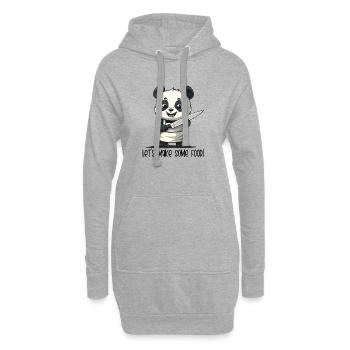 Préparons de la nourriture – Dessin animé de Panda Chef - Sweat-shirt à capuche long Femme - gris chiné - Devant