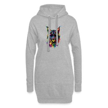 Luchs Lynx Wildkatze Raubkatzen Katzen Süße Luchse - Hoodie-Kleid - Grau meliert - Vorne