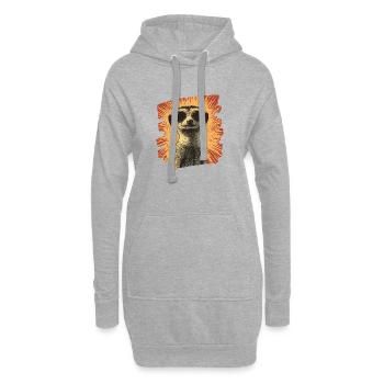 Suricate Rétro - Sweat-shirt à capuche long Femme - gris chiné - Devant