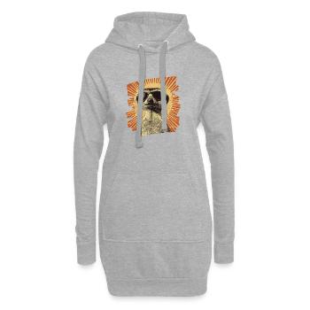 Suricate Rétro - Sweat-shirt à capuche long Femme - gris chiné - Devant