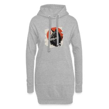 Wolf Retro - Hoodie-Kleid - Grau meliert - Vorne