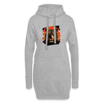 Tiger Retro - Hoodie-Kleid - Grau meliert - Vorne