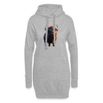 Bison, Bison, Bovins sauvages, Bison, Bison d’Amérique - Sweat-shirt à capuche long Femme - gris chiné - Devant