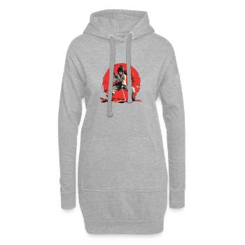 Conception de la Katana Swordswoman - Sweat-shirt à capuche long Femme - gris chiné - Devant