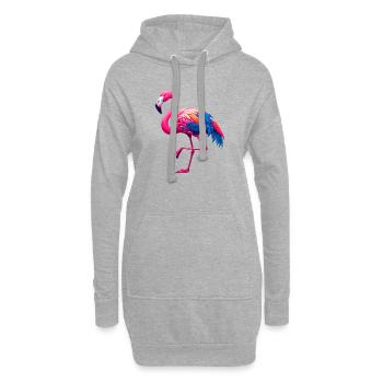 Flamant - Sweat-shirt à capuche long Femme - gris chiné - Devant