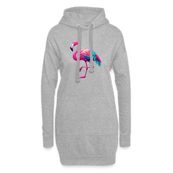 Flamant - Sweat-shirt à capuche long Femme - gris chiné - Devant