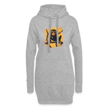 Singe araignée rétro - Sweat-shirt à capuche long Femme - gris chiné - Devant