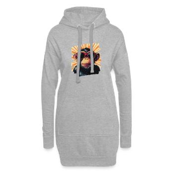 Singe - Sweat-shirt à capuche long Femme - gris chiné - Devant