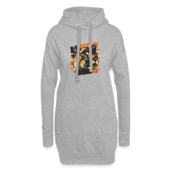 Lion de montagne Rétro - Sweat-shirt à capuche long Femme - gris chiné - Devant