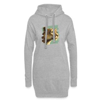 Lion de montagne Rétro - Sweat-shirt à capuche long Femme - gris chiné - Devant