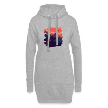 Raies Manta Rétro - Sweat-shirt à capuche long Femme - gris chiné - Devant