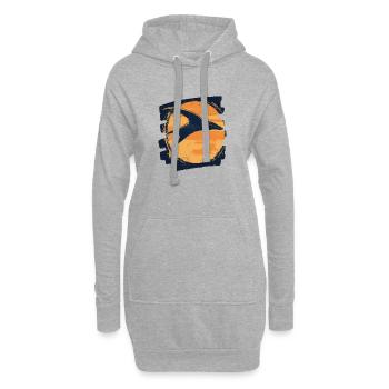 Raies Manta Rétro - Sweat-shirt à capuche long Femme - gris chiné - Devant