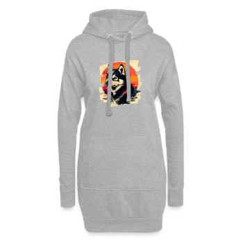 Rauque - Sweat-shirt à capuche long Femme - gris chiné - Devant