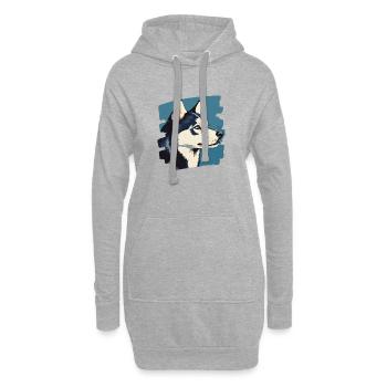 Rauque - Sweat-shirt à capuche long Femme - gris chiné - Devant