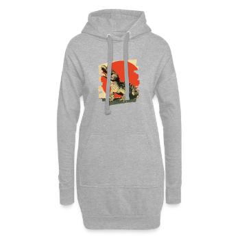Crocodile - Sweat-shirt à capuche long Femme - gris chiné - Devant