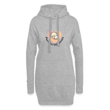 Purrfect Moments Katzenherz Motiv - Hoodie-Kleid - Grau meliert - Vorne