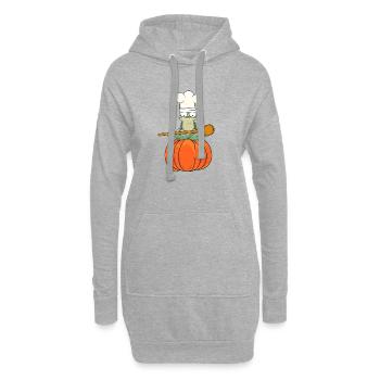 Frosch Kürbis Koch Kochkunst Halloween kochen - Hoodie-Kleid - Grau meliert - Vorne